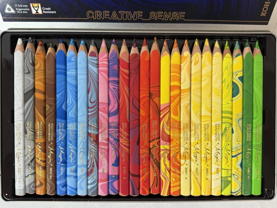 Koh-I-Noor Magic Triangular Multi-Coloured Pencil, 24 in Tin Case; SEE PHOTOS - Image 2 of 4