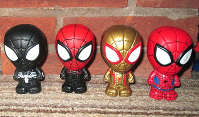 Marvel Ooshies Spiderman Vinyl 4'' Actionfiguren x 4
