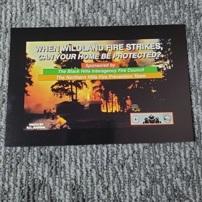 Black Hills Wildland Fire Prevention Postcard South Dakota Firefighters