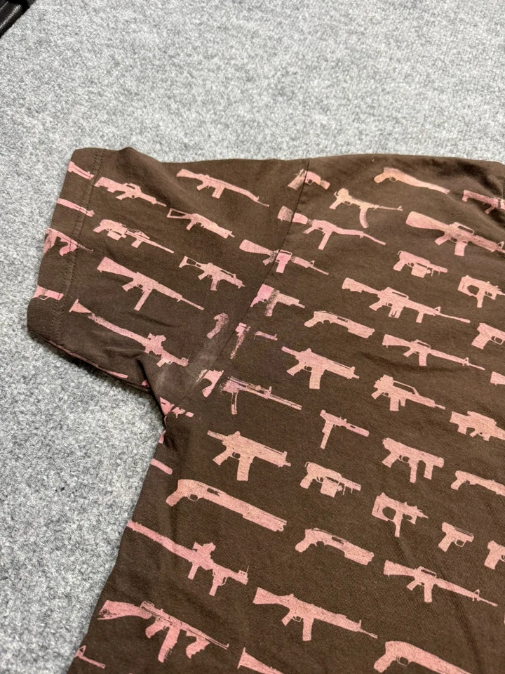 Camiseta de monopatín vintage Y2K Rogue Status para hombre talla L GUN SHOW (marrón/rosa) Foto 2 de 4