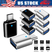 LED USB-C 3.1 Male to USBA Female Adapter Converter OTG Type C Android Phone LOT