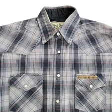 Jesse James West Coast Choppers Pearl Snap Shirt Size M Work Wear Gray Western