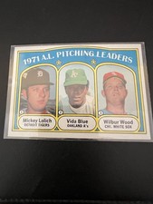 1972 Topps #94 AL Pitching Leaders Lolich/Blue/Wood