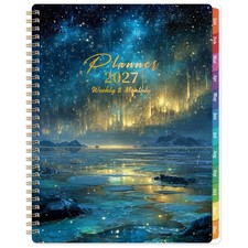 2027 Planner Weekly 9"x11", 2027 and Monthly - Auroral Meteor