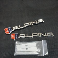 ALPINA Silver Chrome Metal Grille Emblem + Badge Sticker Decal Performance Turbo