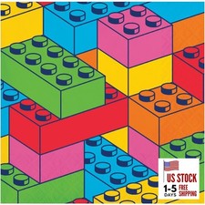 Block Bash Toy Blocks Dessert Napkins, 48 ct