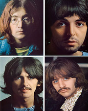 THE BEATLES MUSICSICS ÁLBUM BLANCO BANDA PÓSTER 8"x10" Fotografía