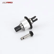 Front Diff Set 40T Diff Gear 14T Input Gear Silver for 1/10 Losi Baja Rey Parts