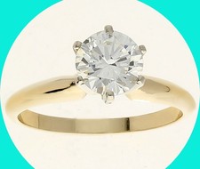 GIA Certified Natural Diamond Solitaire Engagement Ring 1.06CT G Color 14K Sz 6