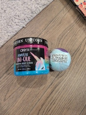 ONYX BATHHOUSE Always be Uni-que Foaming Body Scrub Unicorn Dreams W Bonus Bomb!