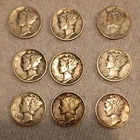 New ListingMercury Dimes Lot of 9 Silver 10C Circulated 1936-1948 Winged Liberty Head