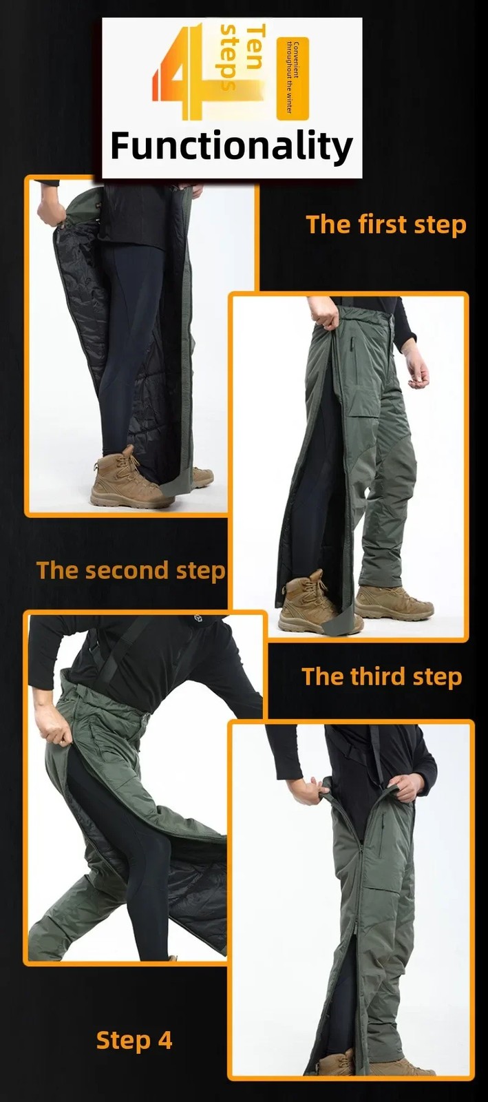 Men Cargo Tactical Pants Work Trousers Combat Winter Warm Wskiing Hiking Outdoor image 3