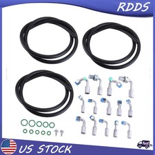 New Ac Air Conditioning Ext Length Hoses Fittings O-rings Kit Universal Set