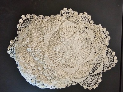 DOILIES Lot 12 Vintage Hand Crocheted 9'' - 12'' Diameter