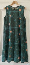 Marimekko X Uniqlo Womens Green & Orange Filigree Sleeveless Dress M UK 12 EU 40