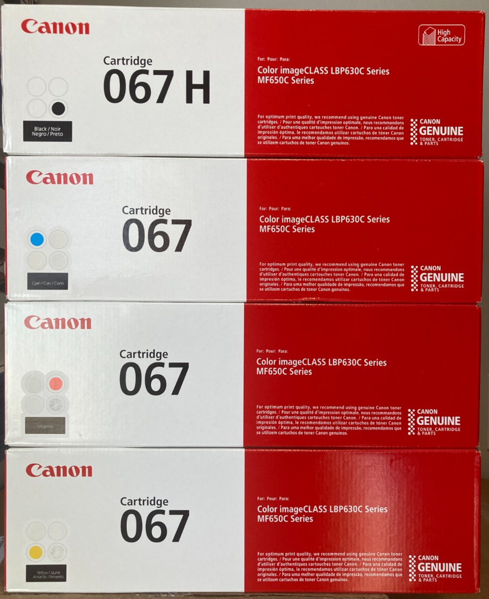 Canon 067 H Black High Yield, 067 Cyan/Magenta/Yellow Standard