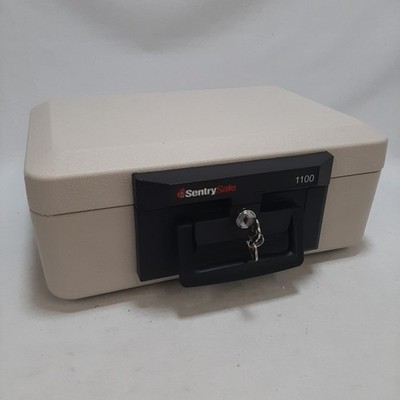 Sentry Safe 1100 feuerfester Tresor mit Schlüsselschloss und zwei Originalschlüsseln grau