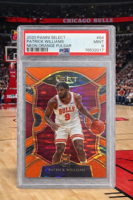 Patrick Williams 2020 Select RC Neon Orange Pulsar 3/15 PSA 9 Chicago Bulls RC