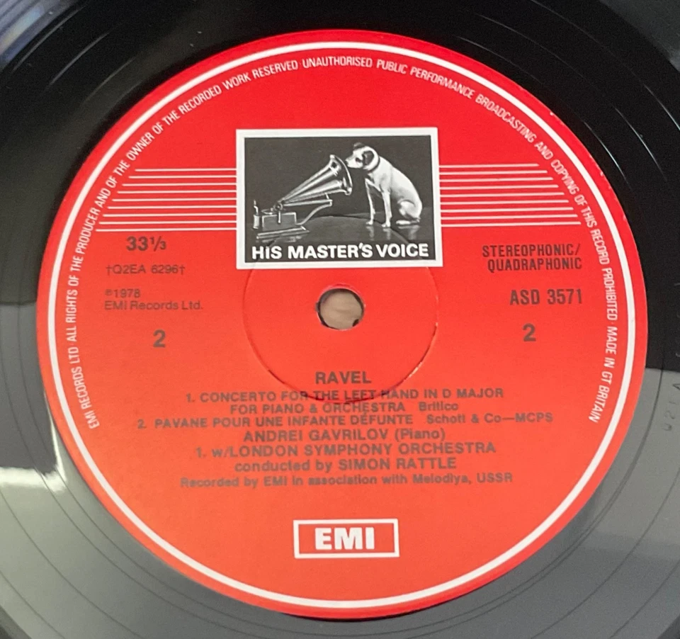 Andrei Gavrilov - Ravel - Prokofiev Piano Concerto - EMI SQ Quadraphonic Quad LP - Image 4 of 4