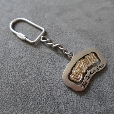 Utah Keychain Metal Spinner Beehive StateNovelty Destination Travel