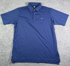 FootJoy Polo Golf Shirt Mens Size XL Blue Black Striped Performance Logo