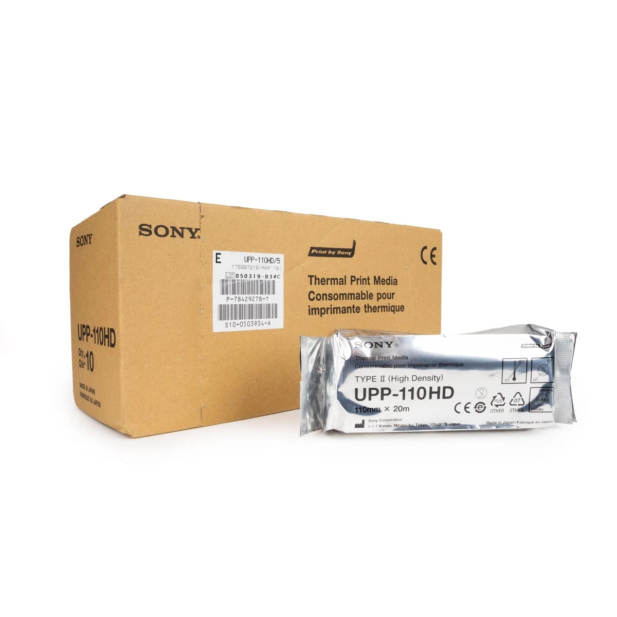10x Papel De Impresión Sony UPP-110HD 110Mm X 20M Tipo II HD