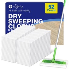 Orighty Dry Sweeping Cloths, Mop Pads Refills Compatible with 52 Count, White