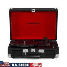 Bluetooth Turntable Portable Speaker 3-Speed Improved Sound Quality Cruiser New