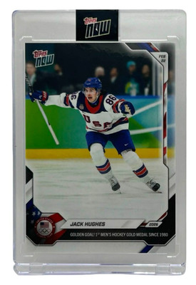 2026 Topps Now Jack Hughes # 18 Golden Goal GOLD Medal Team USA
