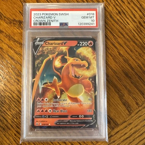 2023 Pokemon Charizard V #018/159 Holo Crown Zenith PSA 10 MINT