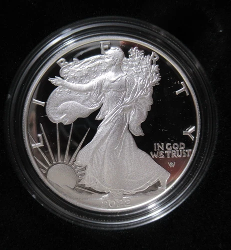 2022-W Proof $1 American Silver Eagle, .999 Fine Silver, Cameo, Box, OGP & COA