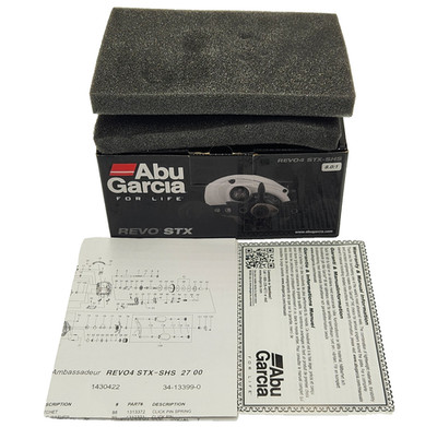 Abu Garcia REVO4 STX-SHS Baitcast Reel BOX ONLY with Paperwork (NO REEL)