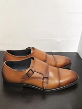 Sz10.5 - Mens Nordstrom Edison Waston Double Monk Strap Brown Leather Shoe