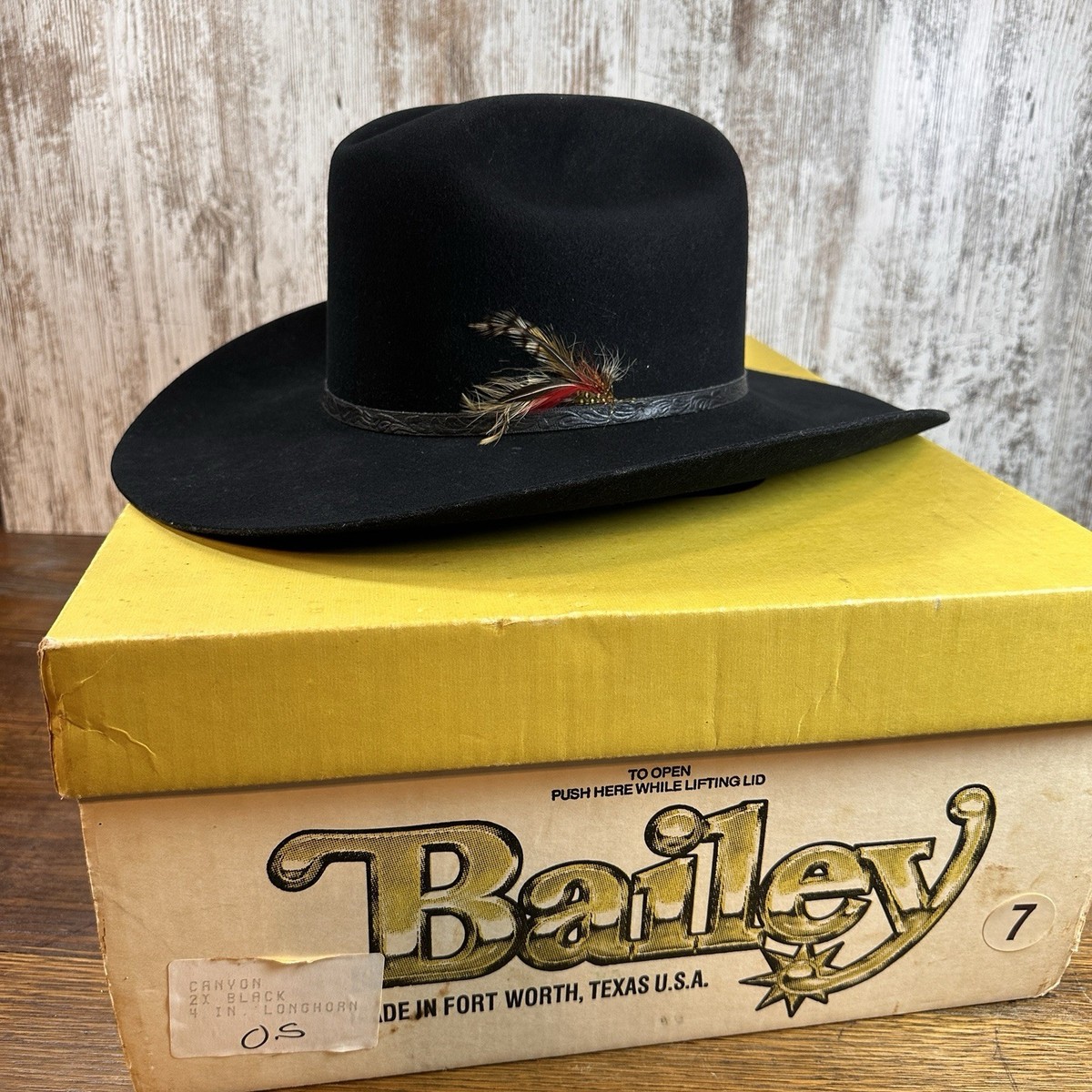 Bailey Clint Black 2X Fur Blend Black Cowboy Hat Size 7 Western