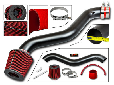 Short Ram Air Intake Kit MATT BLACK +RED for 98-02 Accord /97-01 Prelude 2.2 2.3