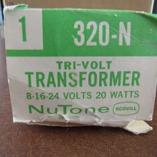 Scovill Nutone Tri Volt Transformer 320 N For 120 Volt 50-60 Hertz AC Vintage