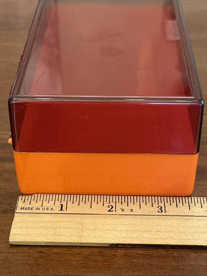 Almacenamiento negativo vintage Picture-pac Safe-t-pac plástico naranja Foto 4 de 4