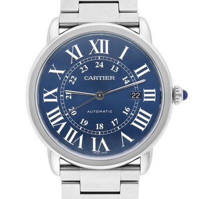 カルティエ ロンドソロXL WSRN0023 SS 自動巻 Cartier Ronde Solo XL Blue Dial Automatic Steel Mens Watch