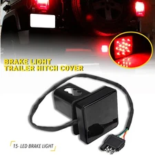 Brake 15-LED Trailer Light Cover Hitch Fit Towing Hauling 2IN & Size Smoked Lens
