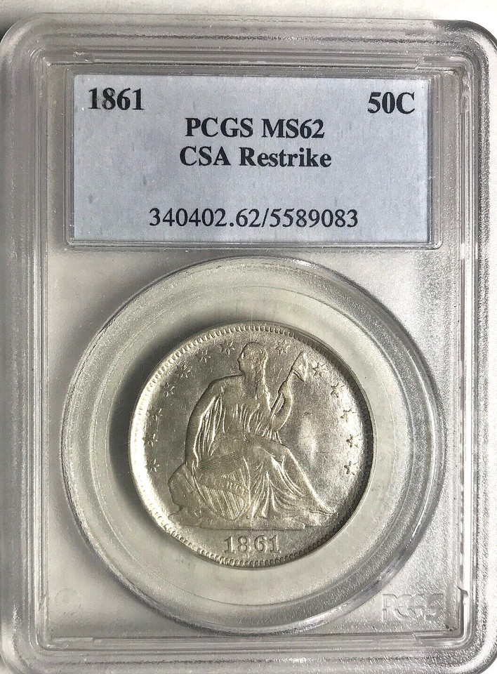 1861 CONFEDERATE STATES SILVER HALF DOLLAR RESTRIKE (SCOTT RESTRIKE ...