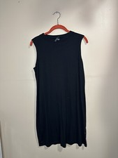 Eileen Fisher Women's Dress Black Sleeveless Round Neck Shift Soft  Small