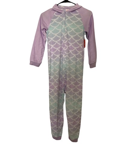 Wonder Nation Girls Blanket Sleeper Pajamas Purple Size 6/6X Fleece Zip Up Hood - Picture 7 of 12