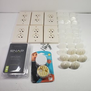 38pc Baby Safety Lot Electric Outlet Plugs Protectors, Swivel Covers, Snap Power