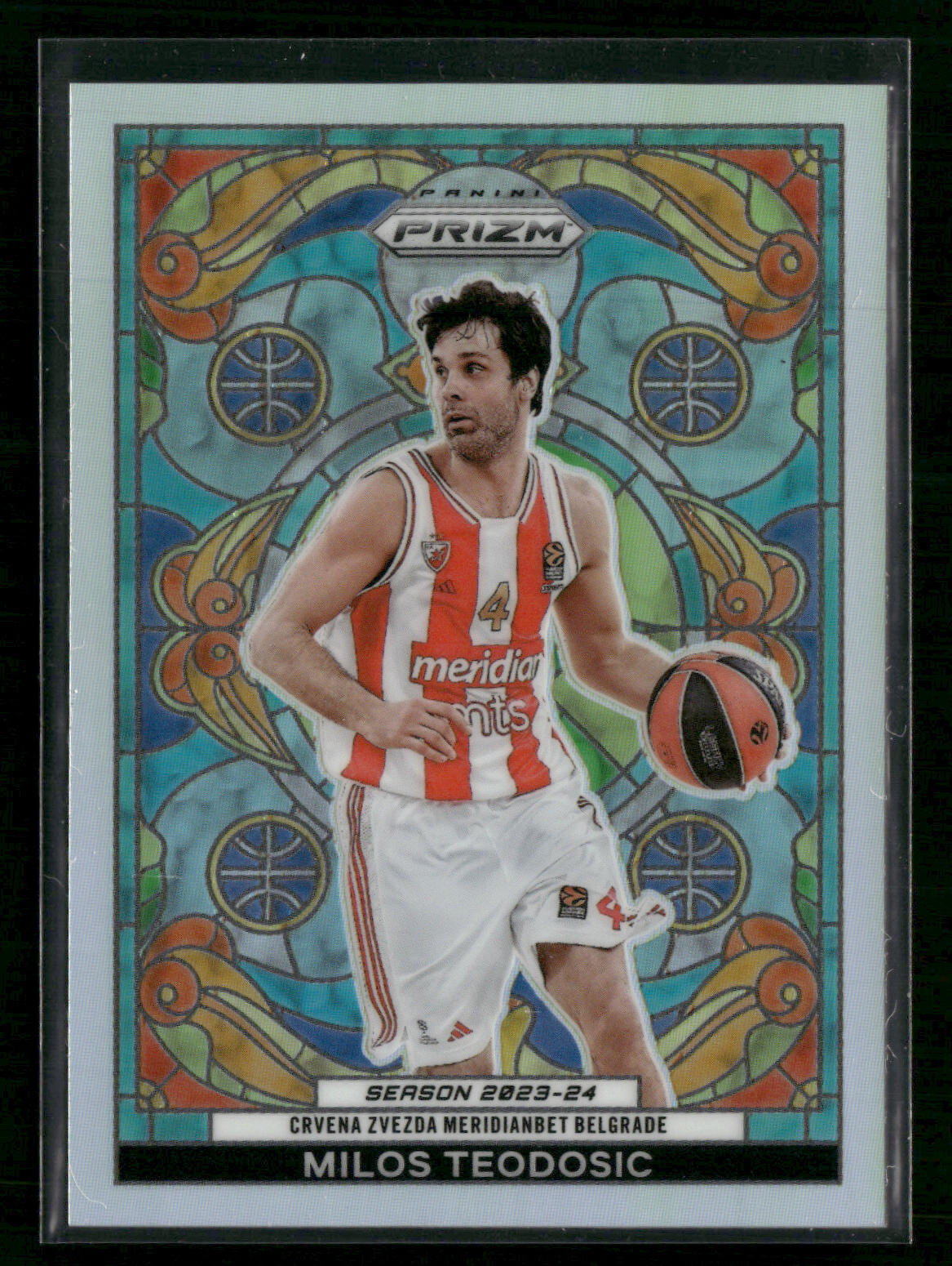 2023-24 Panini Prizm EuroLeague Milos Teodosic Stained Glass #5 SSP [huaB19