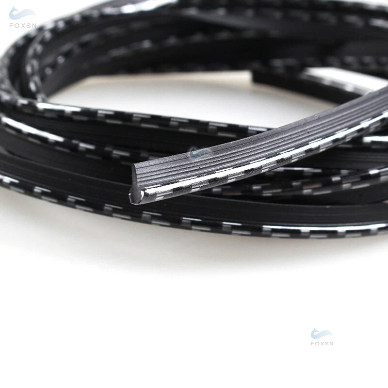 Molduras de modificación de textura de fibra de carbono 5M borde de panel de puerta tablero tira Foto 3 de 4