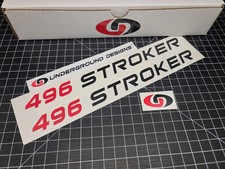 496 Stroker Decals 2pk Big Block Racing Engine Hood Valve Cover Stickers 8.1l