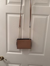 STEVE MADDEN Taupe Crossbody Bag Wallet Organizer Travel Gold Chain