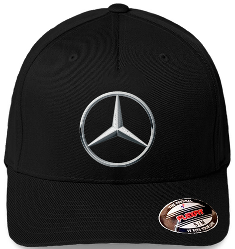 Benz Logo on Black Hat Flexfit Baseball 