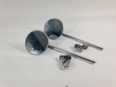 KAWASAKI H1 500 4'' ROUND 8'' STEM UNIVERSAL CLAMP MIRROR SET 69-72 WI