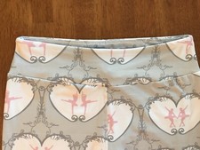 women  s Curvy yoga waist leggings, sage green with ballerinas